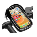 Bike Phone Holder Waterproof Bicycle Handlebar Bag Touch Screen 360-Degree Rotatable Bike Phone Mount for iPhone 12/11/XS/X Samsung LG Sony Smartphones up to 6.5''(Black)