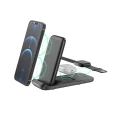Foldable Wireless Charger, 3 in 1 Charging Dock Compatible with Apple iPhone 8/9/10/11/12 Series Apple Watch 3/4/5/6 Series AirPods,Fast Charger for Samsung S10/S20/S21,（black）