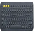 Keyboard,K380 Wireless Multi-Device Keyboard for Windows, Apple iOS, Apple TV android or Chrome, Bluetooth, Compact Space-Saving Design, QWERTY UK Layout(Black)