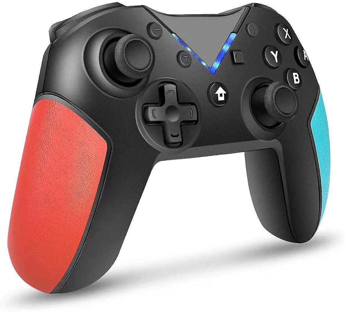 Switch Controller, BuFan Wireless Switch Controller compatible for Nintendo Switch Lite, Gaming Switch Controller With Bluetooth / Turbo / Dual Motor Vibration(Red blue)