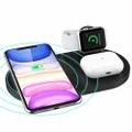 3 in 1 Wireless Charger, Wireless Charging Station with iWatch Stand for iWatch 5/4/3/2, Qi Fast Charger for iPhone 11/11 Pro Max/XR/XS Max/XS/X/8/8P, Airpods 1/2/Pro,（black）