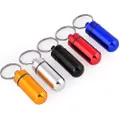 5 Pieces Pill Box Keychain, Portable Pill Keyring, Colorful Aluminum Alloy Pill
