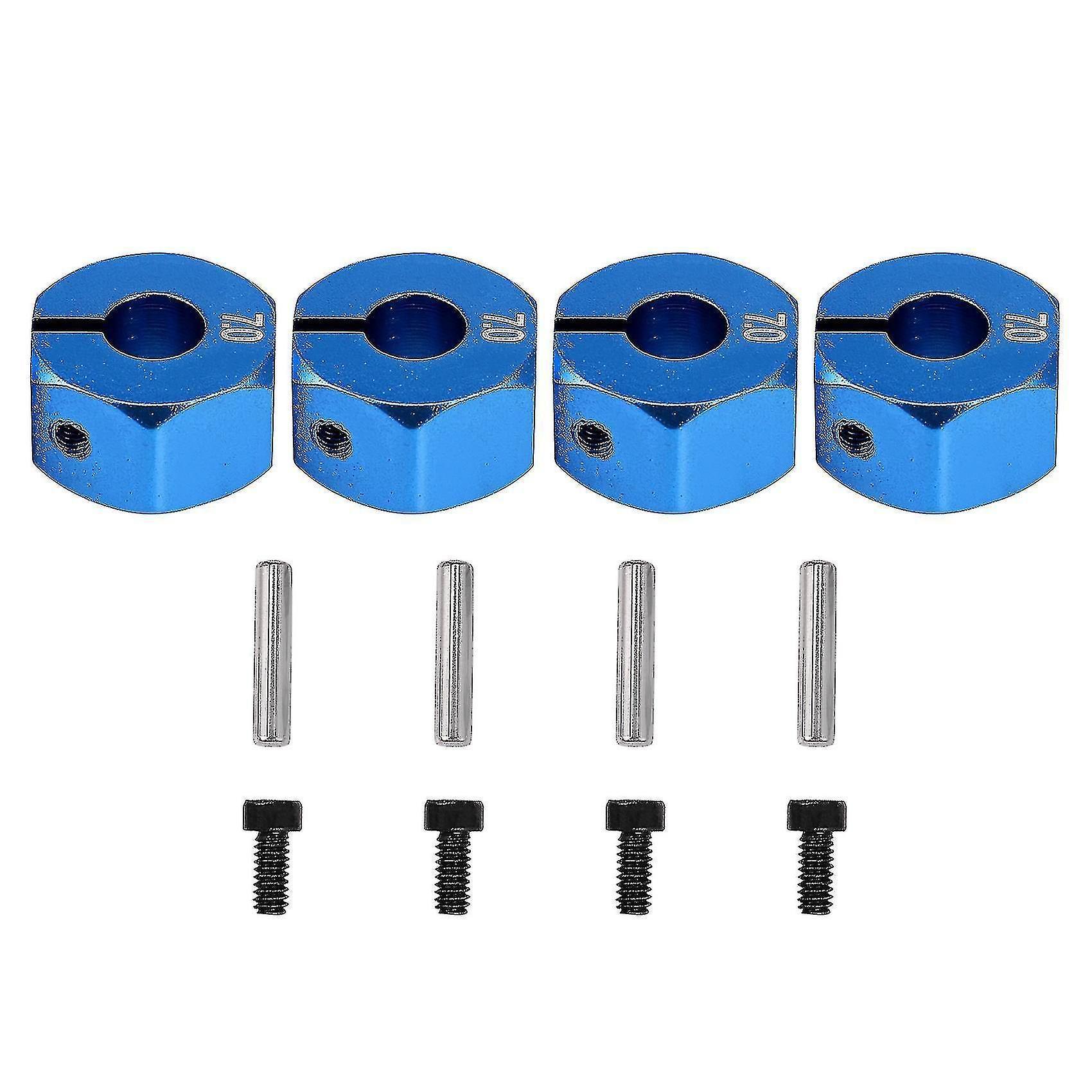 Rc Blue Aluminum 7.0 Wheel Hex 12mm Drive With Pins Screws