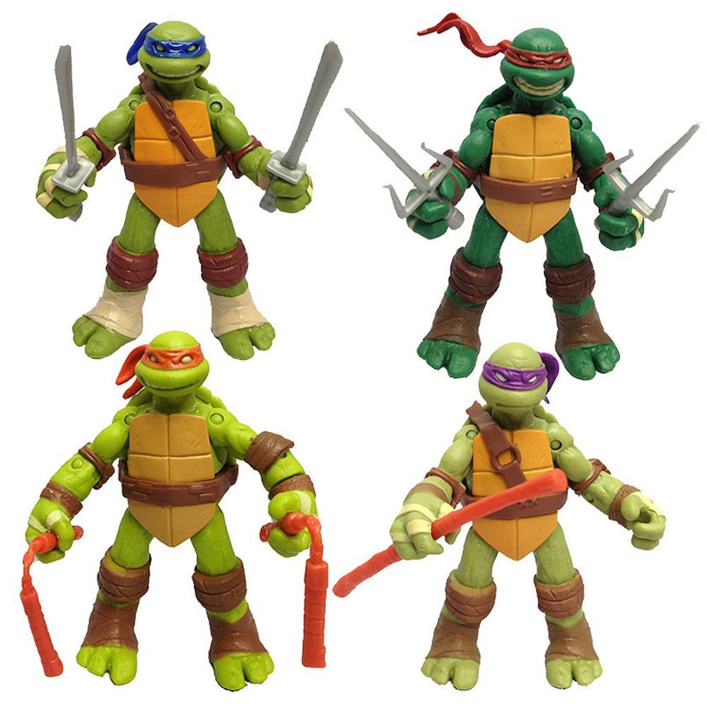 Goodgoods Kids Teens 4pcs Mutant Ninja Turtles Action Figures Toys Halloween Birthday Gift