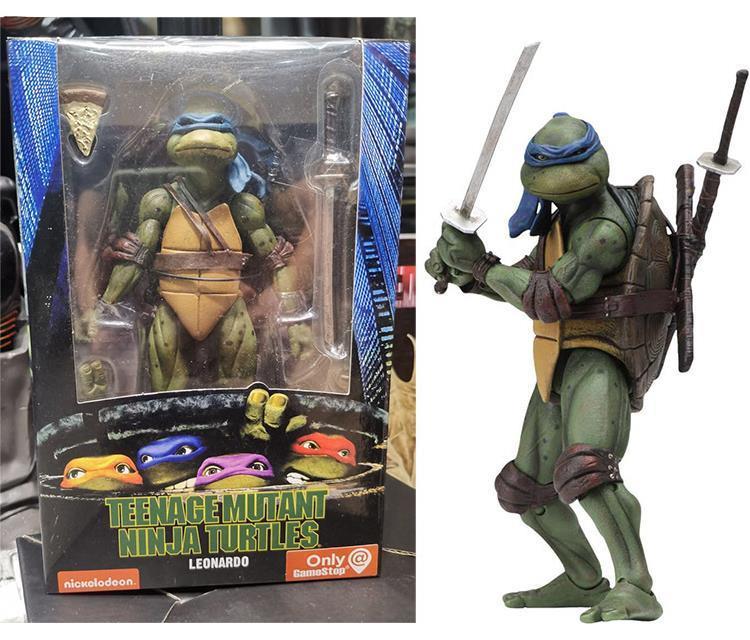 Goodgoods Kids Teens NECA TMNT Mutant Ninja Turtles 1990s Movie Action Figures Toys Gift(Blue)