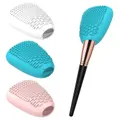 3-pack Makeup Brush Cover Dust Foundation Brush Protector, Cleaning Pad Reusable Makeup Brush Holder, White Pink Blue