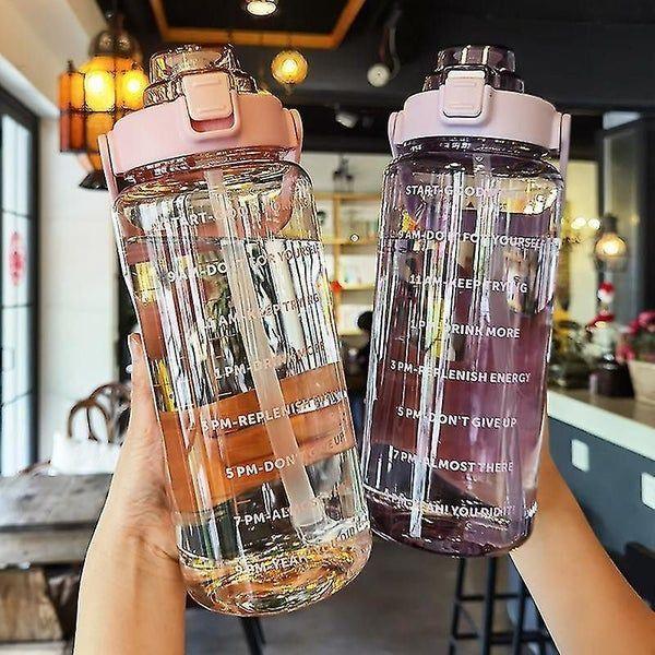 2l Sports Water Bottle With Straw Portable Large Capacity Water Bottles Fitness