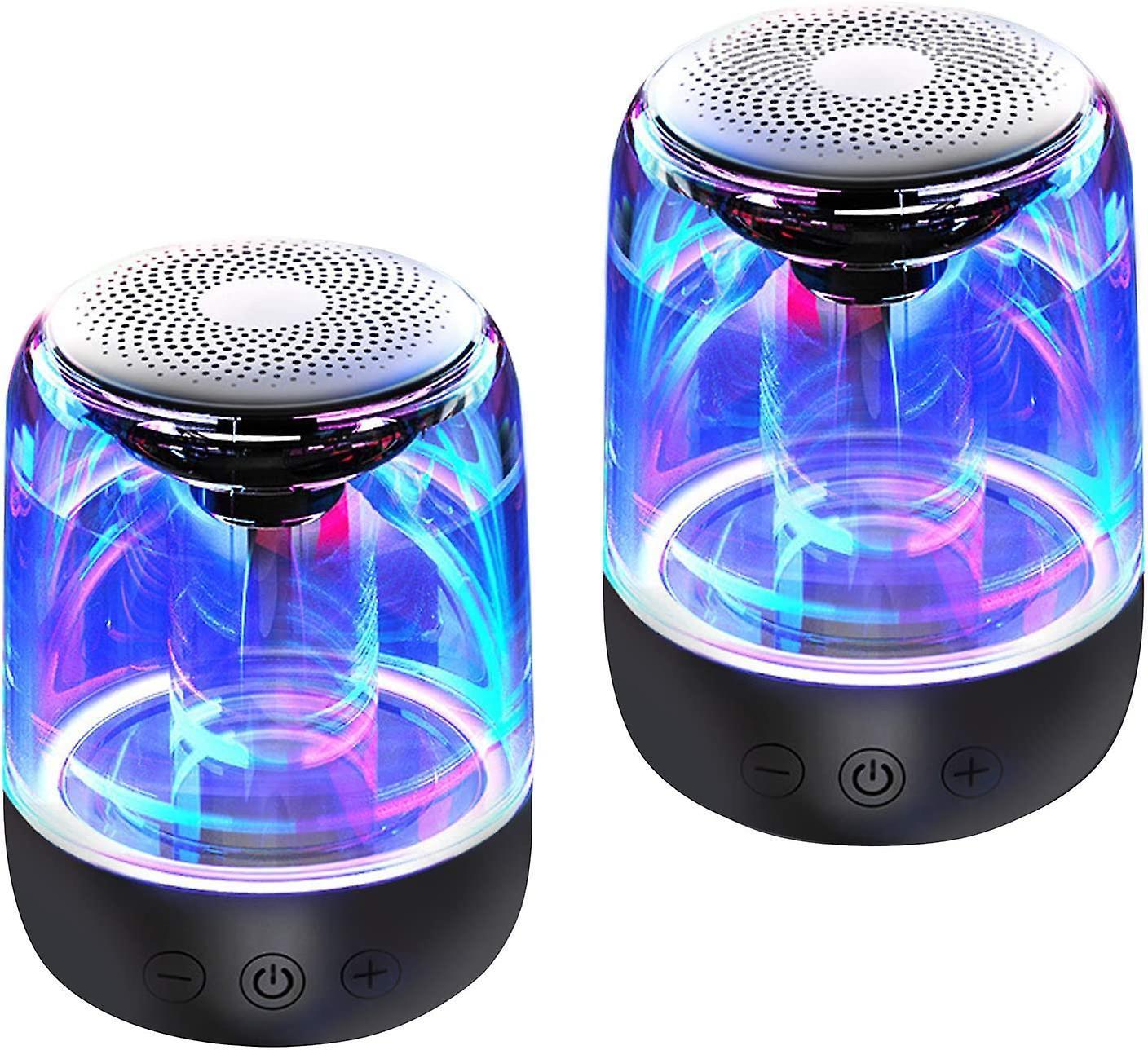 Portable Bluetooth Speakers, True Wireless Stereo Speakers For Phones/tablets/computers, Led Lights, Crystal Clear Sound Rich Bass, Hands-free, Tf C