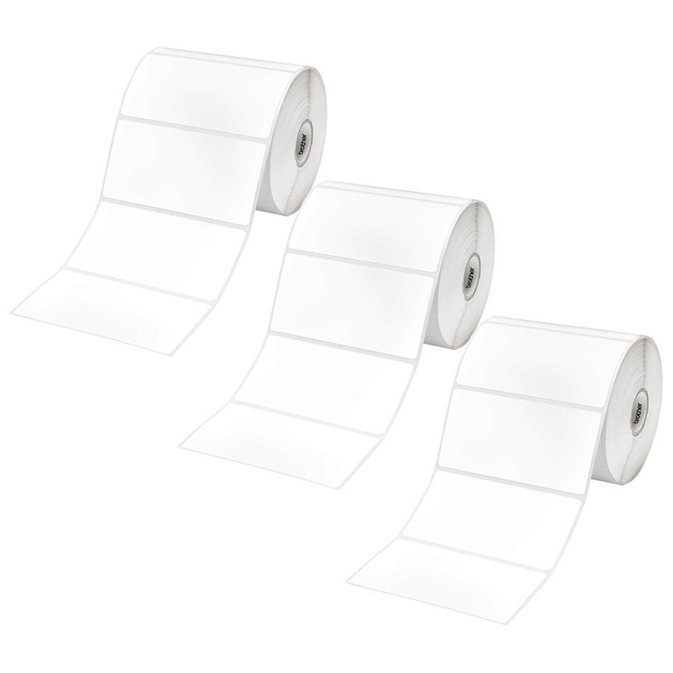 Brother RD-S03C1 RDS03C1 Original Black Text on White Die Cut Label Roll 3PK 102mm x 51mm - 810 labels per roll (3 Rolls in total)