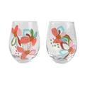 2pc Urban 12cm Wine Glass Franki Floral Stemless Drinkware Party Drinking Cup