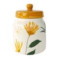 Urban 16.5cm Cassia Floral Ceramic Jar w/ Lid Storage Organiser Peach/Green