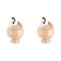 2x Urban 14cm Ceramic Country Chicken Canister Snacks/Treats Container Storage