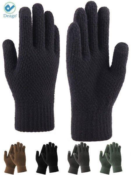 Deago Winter Knit Gloves for Men Touch Screen Texting Warm Gloves with Thermal S