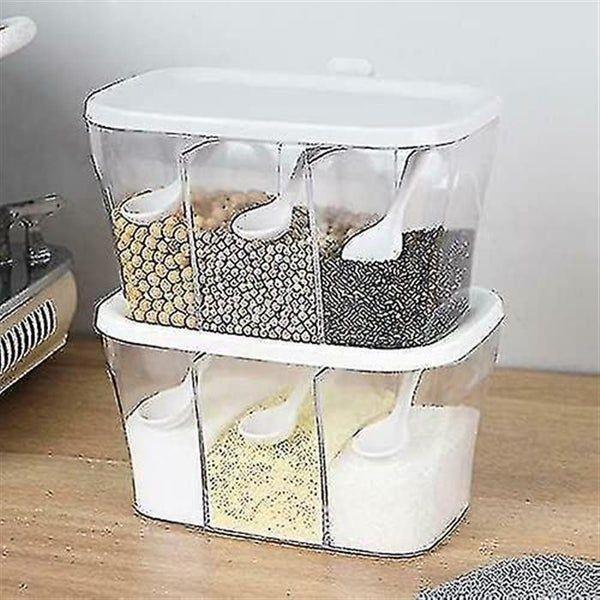 2Pc Transparent Seasoning Box Spice Storage Containers with Spoons