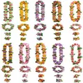 40 Packs Hawaiian Flower Leis,tropical Luau Party Supplies Of Hula Garland Neckl