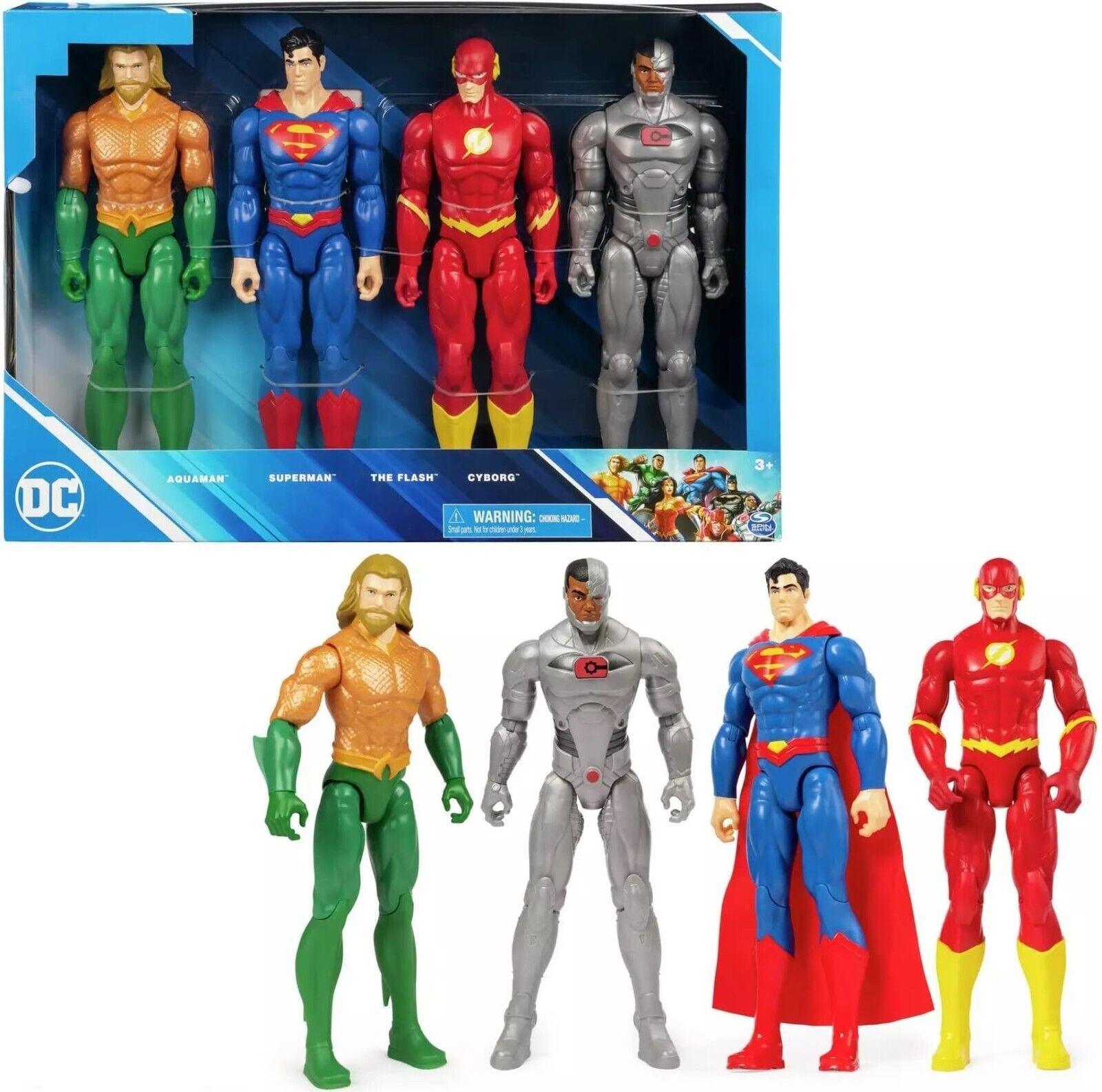 DC Comics 4-Pack 12 Inch Figures Aquaman Superman The Flash Cyborg Superheroes