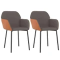 Dining Chairs 2 pcs Dark Grey Fabric and Faux Leather vidaXL