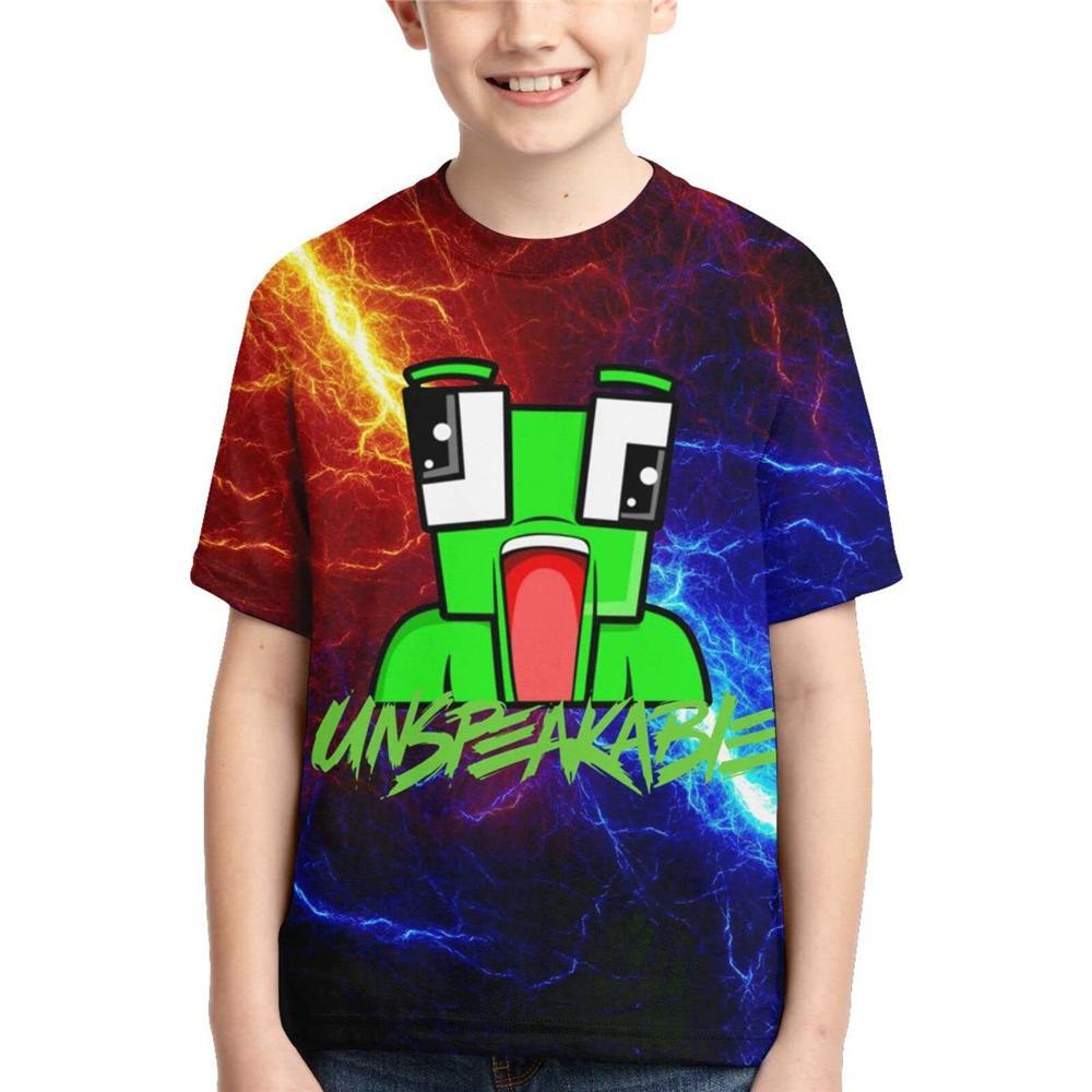 Vicanber Children Boys T Shirts 3D Printed Cartoon Graphic Round Neck Short Sleeve Top(Style D,#130)