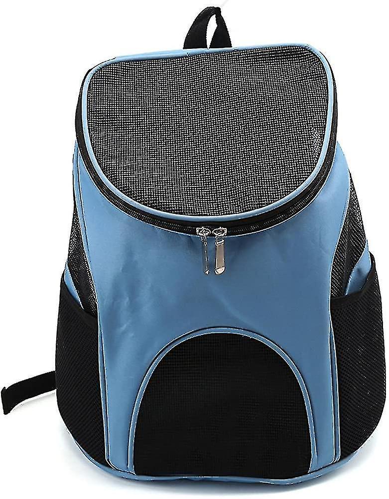 Pet Backpack Dog Cat Carrier Bag Portable 6kg Pet Front Travel Bag Mesh Backpack Bag Head Out Adjustable Shoulder Bag Puppy Carriers (blue)
