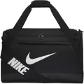NIKE Brasilia Duffel Bag, Black/Black/White, Medium - 60L