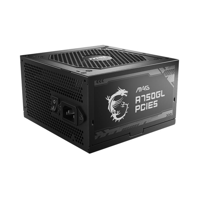 MSI MAG A750GL PCIE5 750W Modular Power Supply, Overflow With Power, 80+ Gold