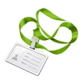 Horizontal Transverse Aluminum Alloy ID Name Card Case Business Work Card Badge Holder with Lanyard