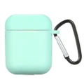 Silicone Headphones Case Replacement for Apple AirPods Wirelessly BT Headset Protective Earphone Cover with Carabiner
