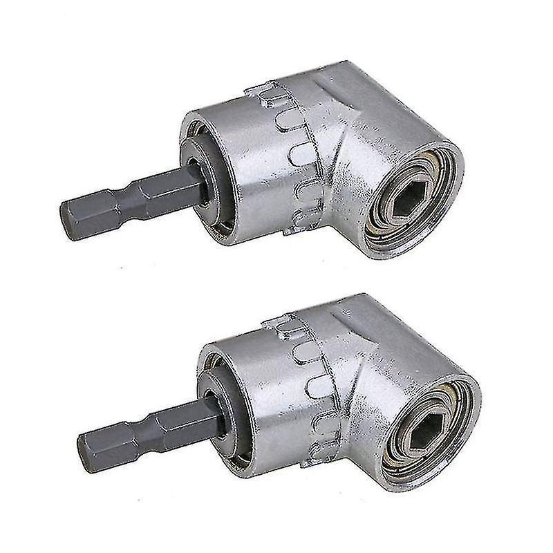 2pcs Right Angle Drill,105 Degree Multifunction Right Angle Driver With 1/4inch Hex Bit Socket Screwdriver Holder Adapter