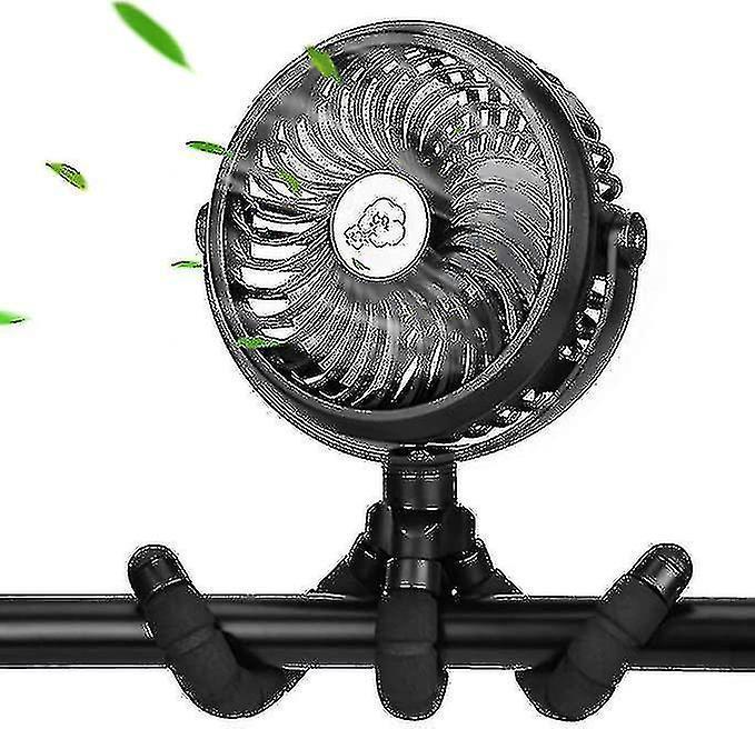 3 Speeds Stroller Rechargeable Portable Handheld Fan With Flexible Tripod Cool