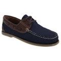 Dek Mens Moccasin Boat Shoes (Navy Blue/Brown Nubuck/Leather) (11 UK)