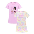 Barbie Girls Open Back T-Shirt Dress (Pack of 2) (Multicoloured) (7-8 Years)