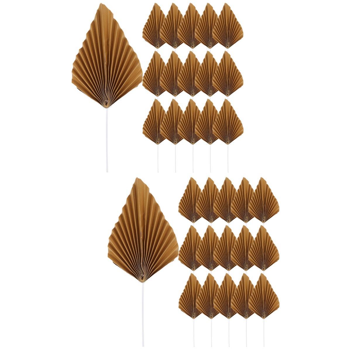 Summer Top Hat Ornaments DIY Fruit Decor Gold Accent Festival Cake Pick Palm Leaf Insert