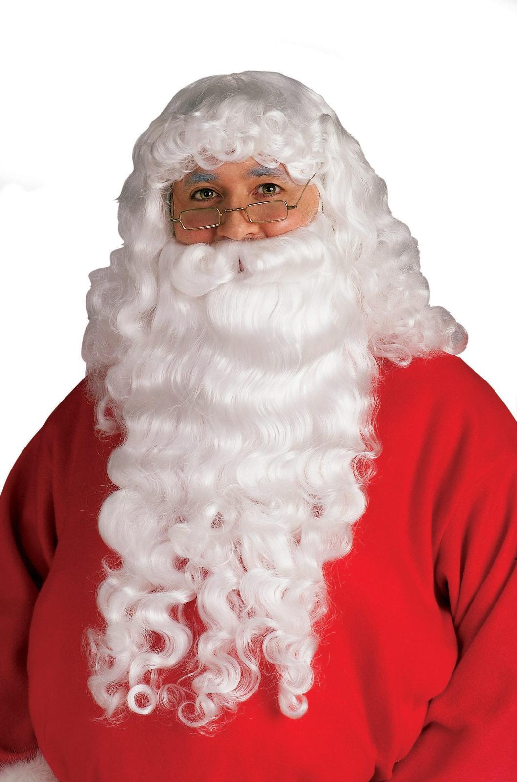 Santa Plush Beard & Curly Hair Wig Set Adult Christmas Party Costume Accessory