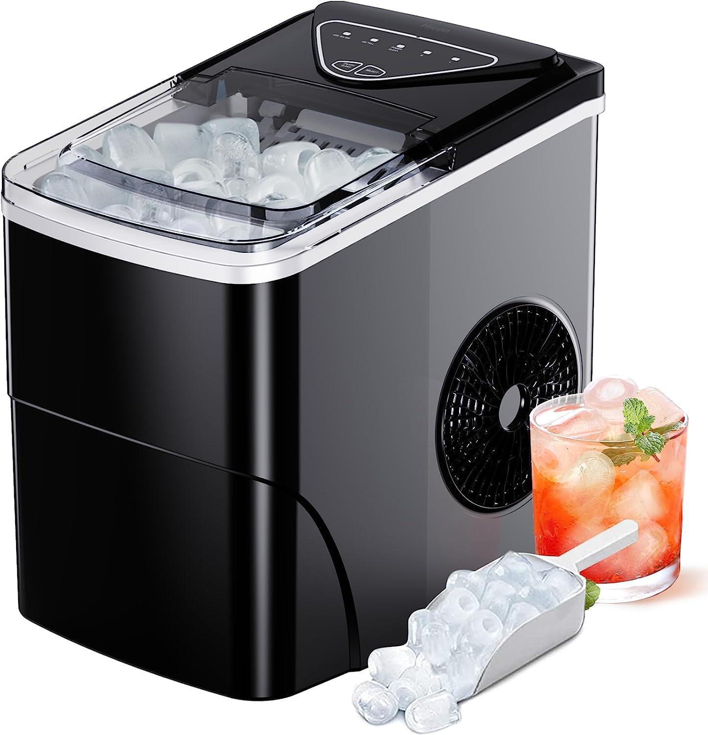 Advwin 12KG Countertop Ice Maker Self-Cleaning Ice Machine Black