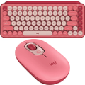 Logitech POP Keys Mouse Wireless Mechanical Keyboard Bundle Set Emoji Rose Pink