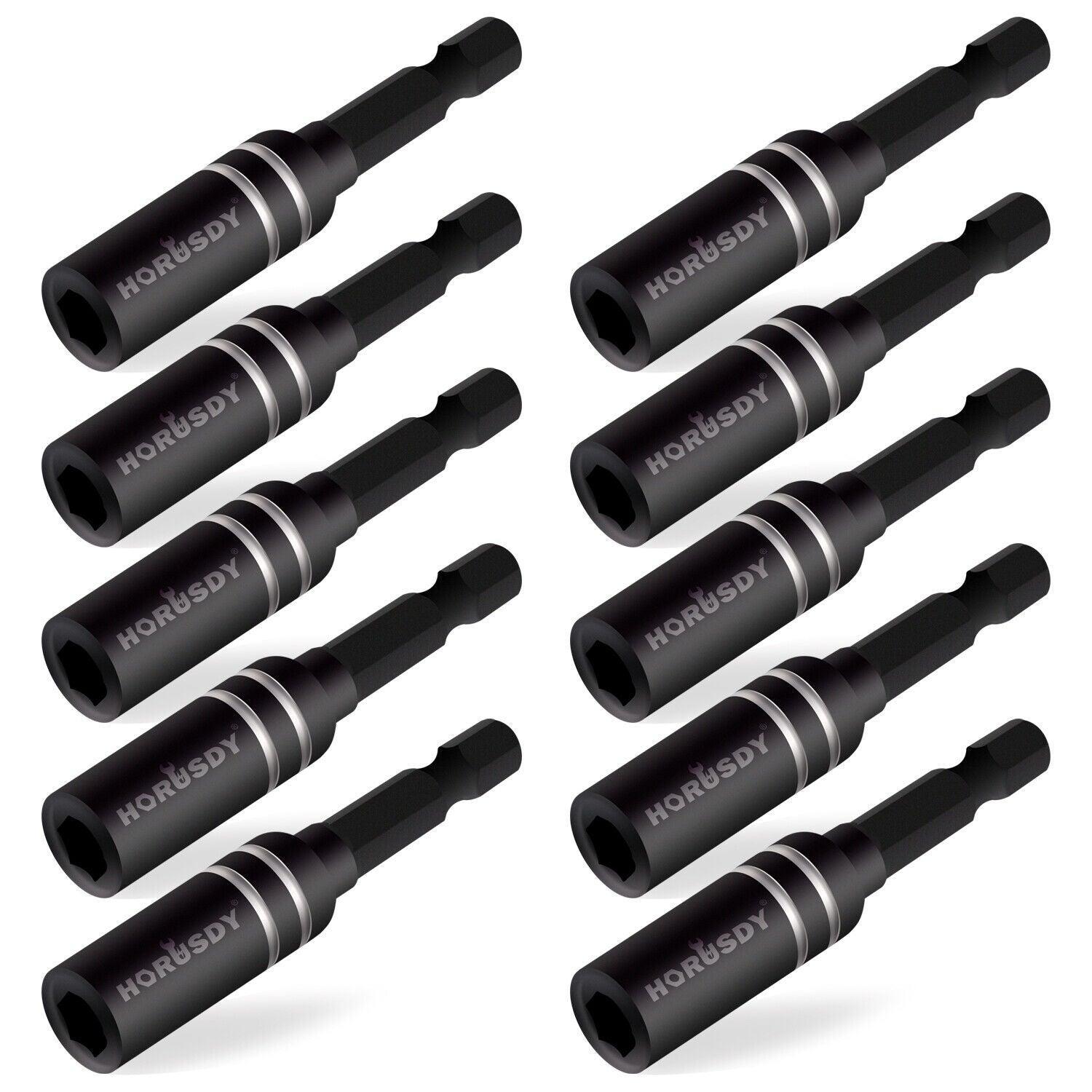 10 Piece Magnetic Screwdriver Extension Drill Bit Holder | Quick Release 1/4 Hex Shank