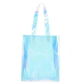Shopping Bag Iridescent Film Toiletry Organizer Cosmetic Pouches