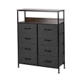 8-Drawer Luna Fabric Home Storage Dresser with Shelf (Charcoal)