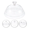 Food Tray Dish Round Cupcake Holder Pan Lid Clear Plastic Candy Stand