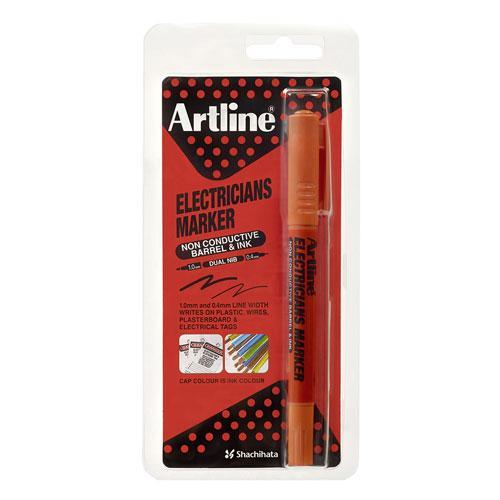 Artline Dual Nib Electrician Permanent Marker - Orange