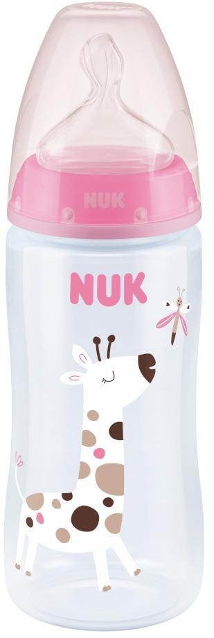 NUK: FC Baby Bottle with Temperature Control - Pink Giraffe (360ml)