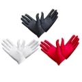 3 Pairs Elastic Spandex Gloves Jewelry Inspection Gloves Etiquette Glove Performance Gloves (White + Black + Red)