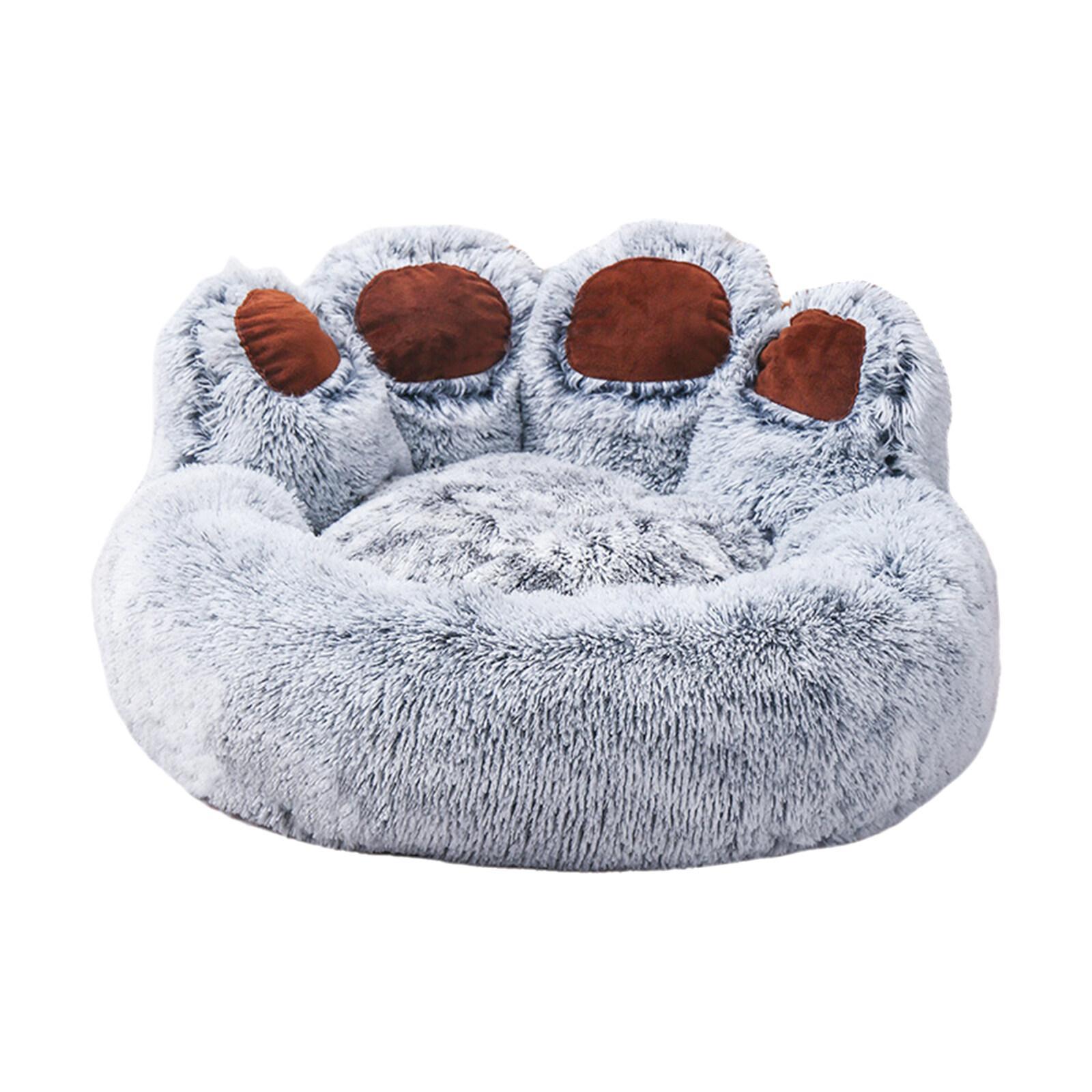 Plush Dog Bed Bear Paw Shape Pet Bed for Cats and Dogs Cute Soft Dog Basket
