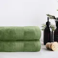 Luxury Pure Organic Cotton 600GSM 2 Pieces Bath Sheet Set – Sage Green