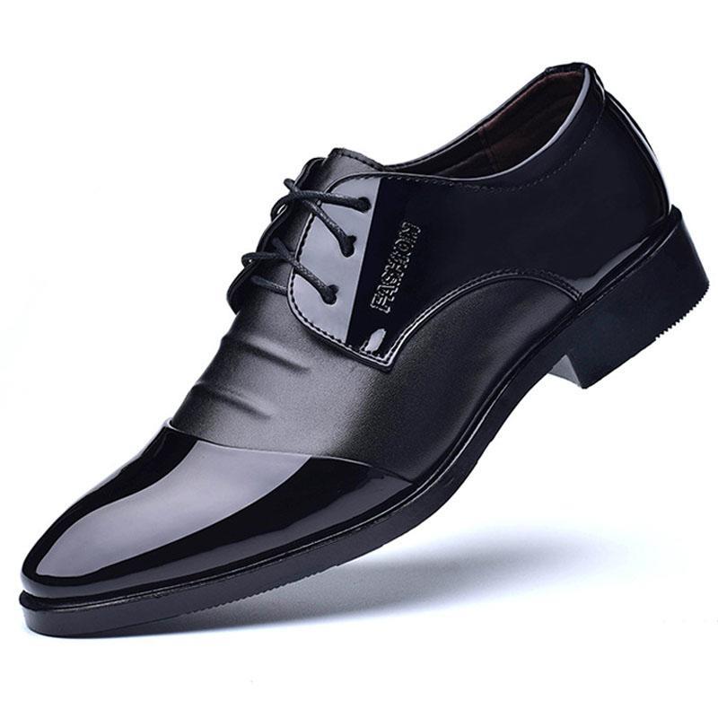 Goodgoods Mens Formal Business Leather Shoes Office Lace Up Oxford Shoes(Black,AU 10.5)