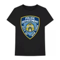 NYC Unisex Adult Police Department Badge Cotton T-Shirt (Black) (XXL)