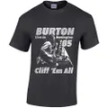 Cliff Burton Unisex Adult Flag Heather T-Shirt (Heather Grey) (XL)