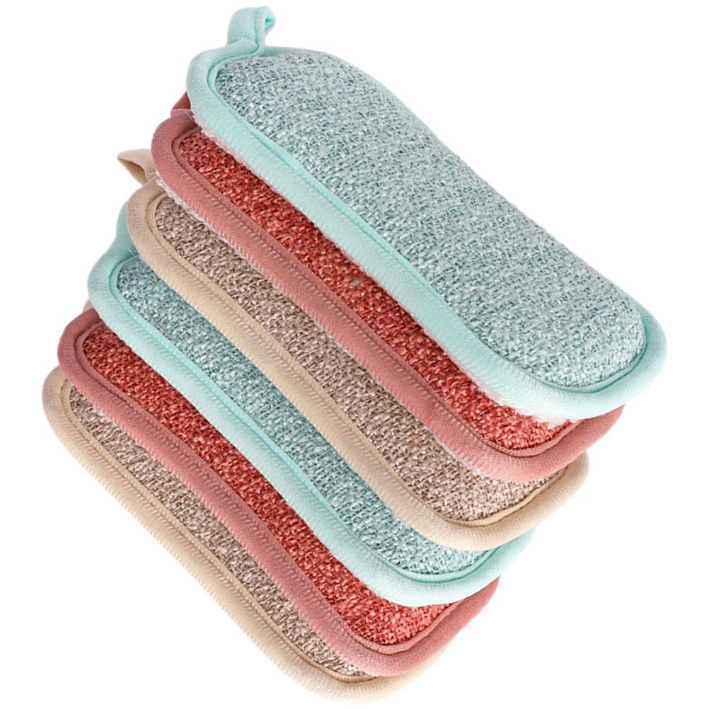 6 Pcs Scrub Pads Dishcloth Cotton Sponge Washing Brush Body Sponges Cleaning