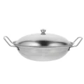 Stainless Steel Everyday Pan Dry Pot Skillet Serving Grilling Stove Lid Soup Wok Chef Cooking