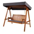 Wooden Swing Chair Canopy Outdoor Garden Bench - Brown